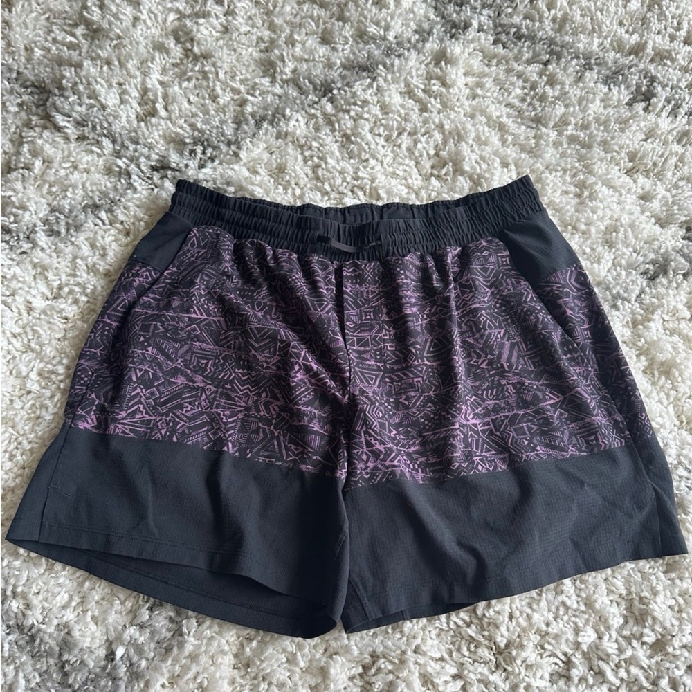 Lululemon Lane Lined Shorts In Ripple Geo Vintage Plum Black